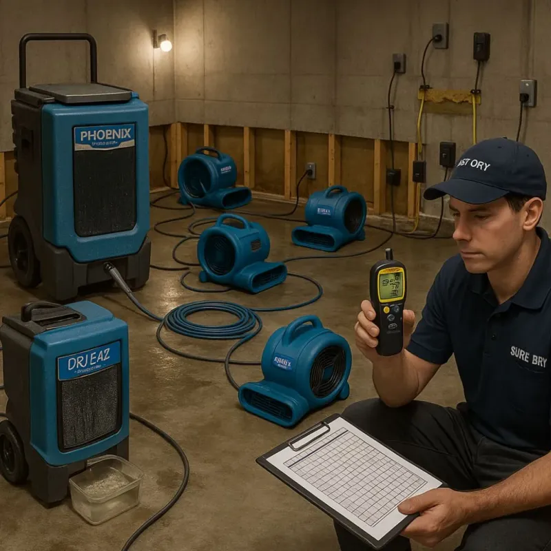 Structural Drying and Dehumidification process in Carrollton, KY